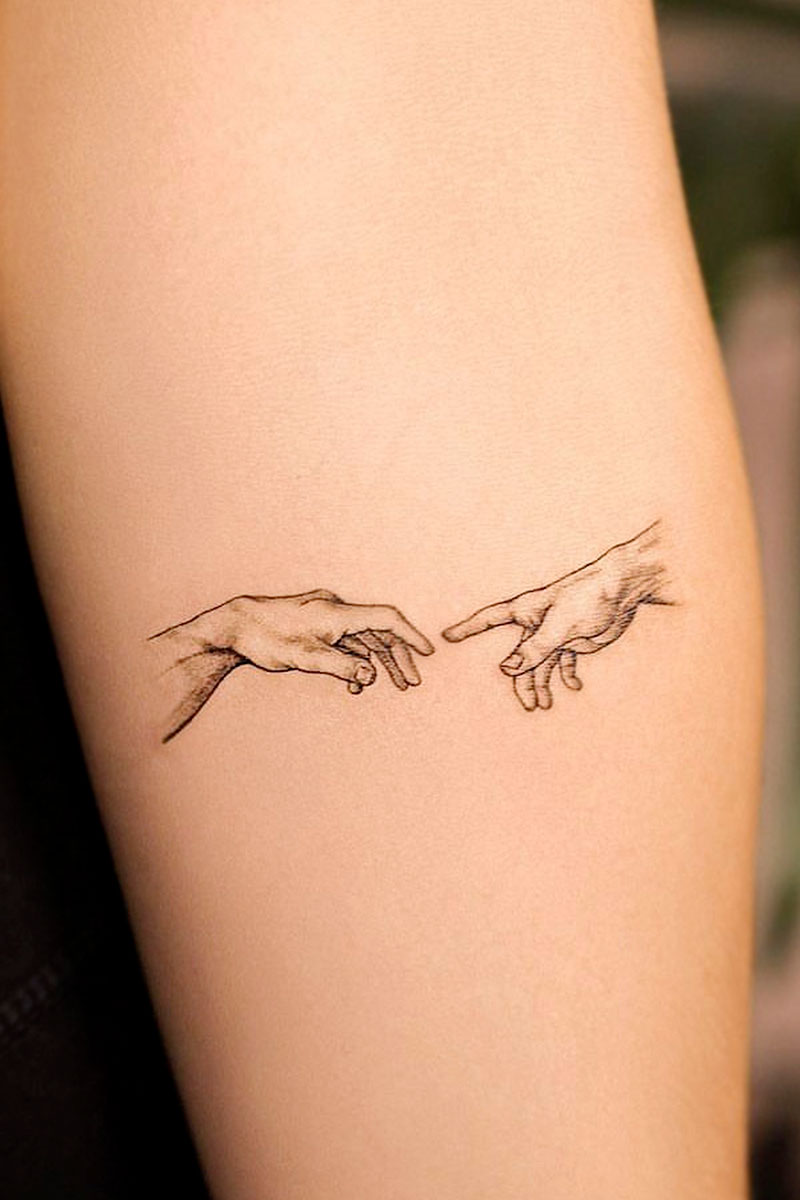 Legacy Tattoo| Walk-in Tattoo| Microrealism tattoo of "Creation of Adam"