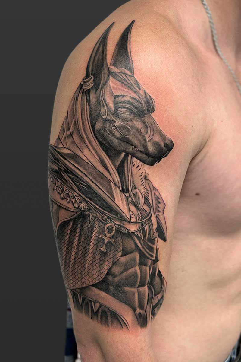 Legacy Tattoo- Realism tattoo of Anubis