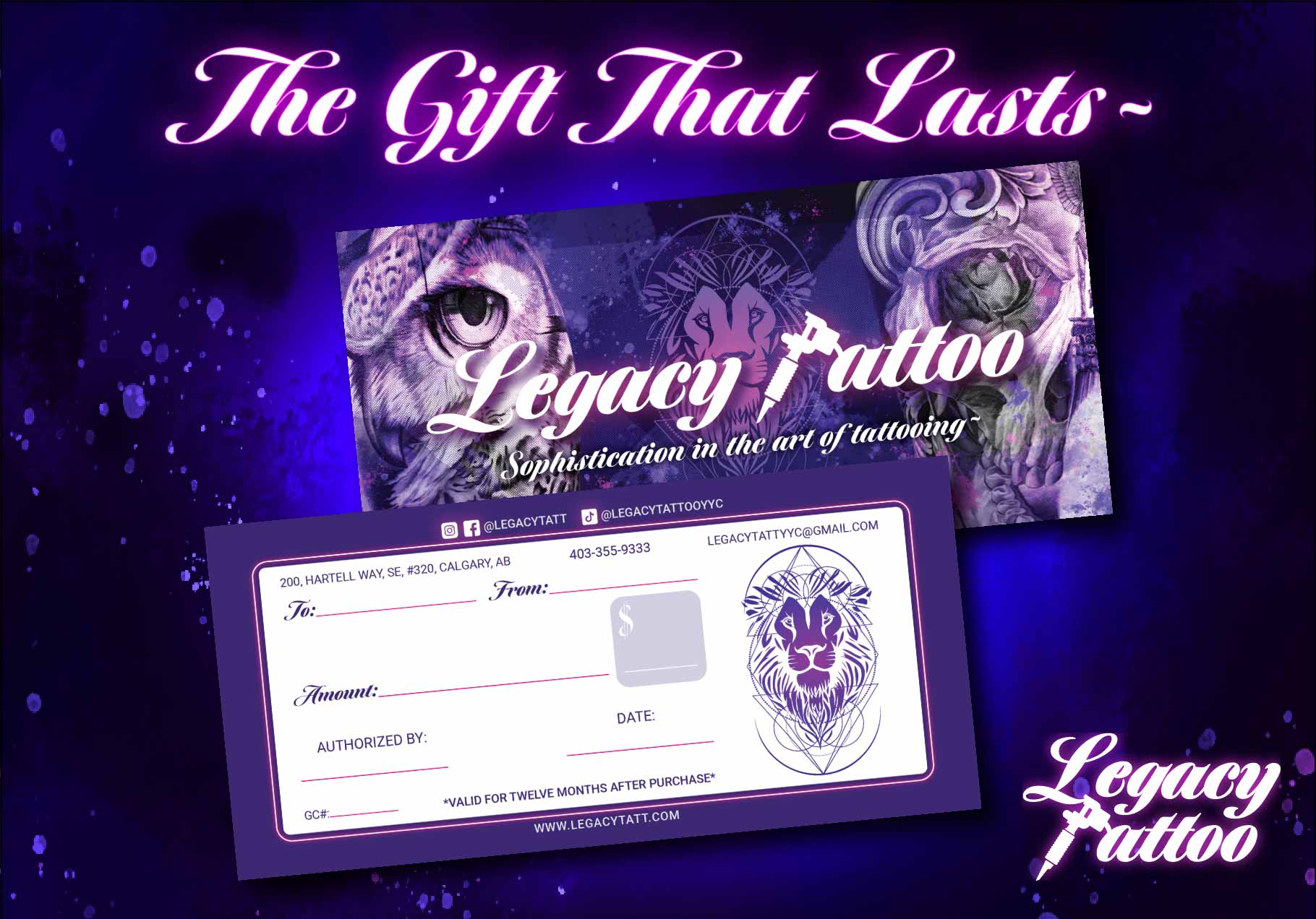 Legacy Tattoo| Gift cards